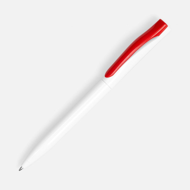 Ручка шариковая Pin, белая с красным